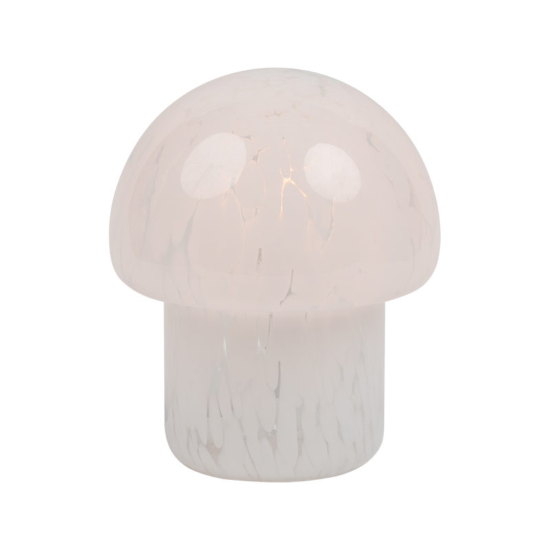 Lampe champignon en verre tacheté