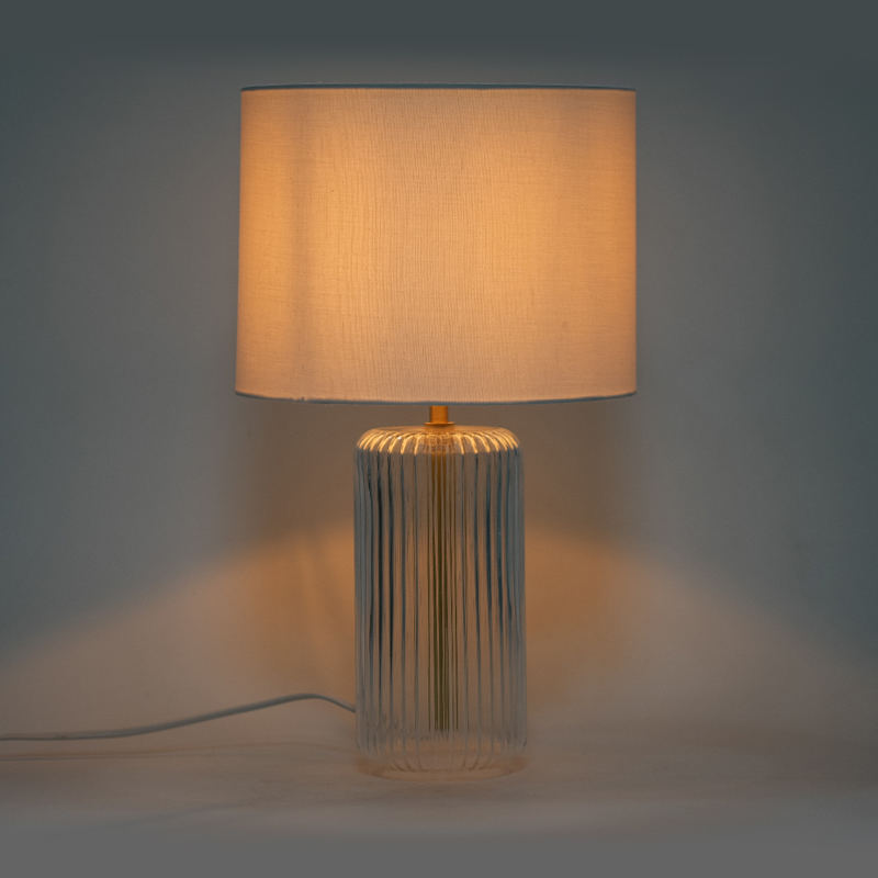 Lampe de chevet cylindrique en verre de style américain