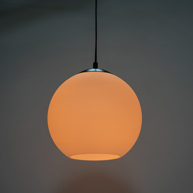 Lampe à suspension sphérique pour salle à manger en verre crème