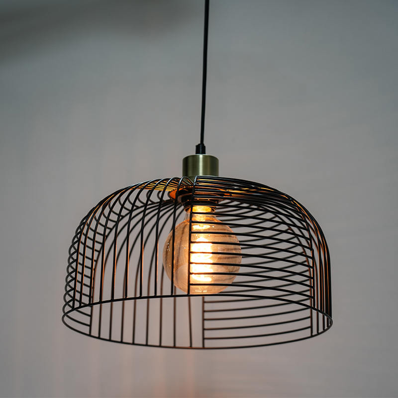 Lustre qui fuit la lumière de la cage à oiseaux