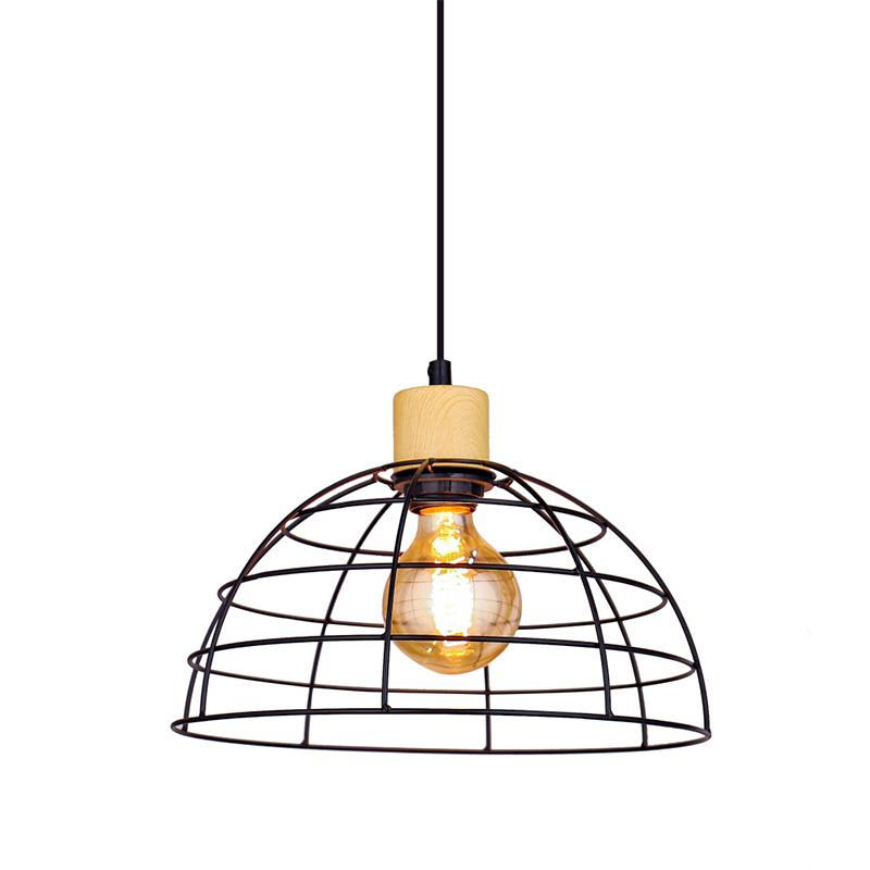 Lustre en fer de demi-cage de style industriel