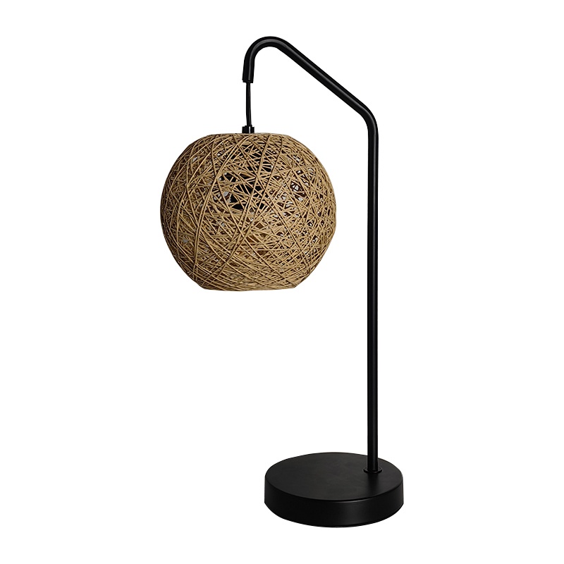 Lampe de table boule de chanvre tissée en papier créatif